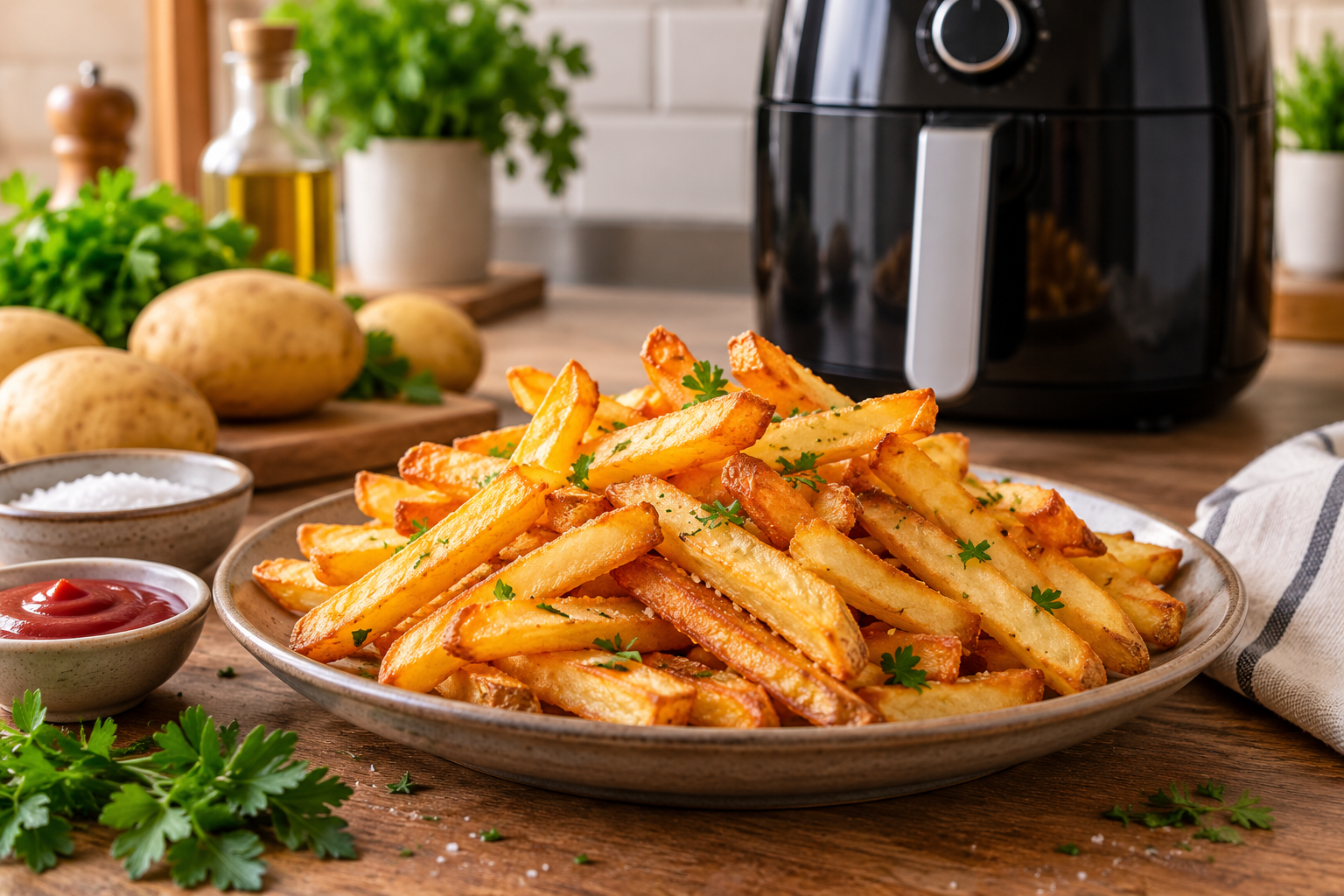 Frites maison dorées et croustillantes préparées à l’Air Fryer