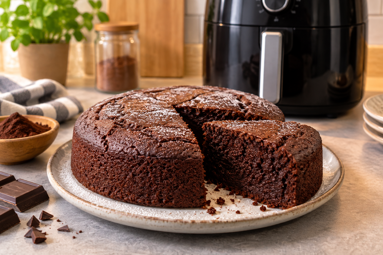 Gâteau au chocolat moelleux préparé à l’Air Fryer